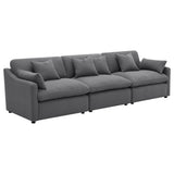 Hobson Upholstered Armless Chair in Charcoal