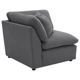 Hobson Upholstered Corner Chair in Charcoal