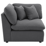 Hobson Upholstered Corner Chair in Charcoal