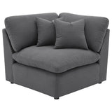 Hobson Upholstered Corner Chair in Charcoal