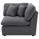 Hobson Upholstered Corner Chair in Charcoal