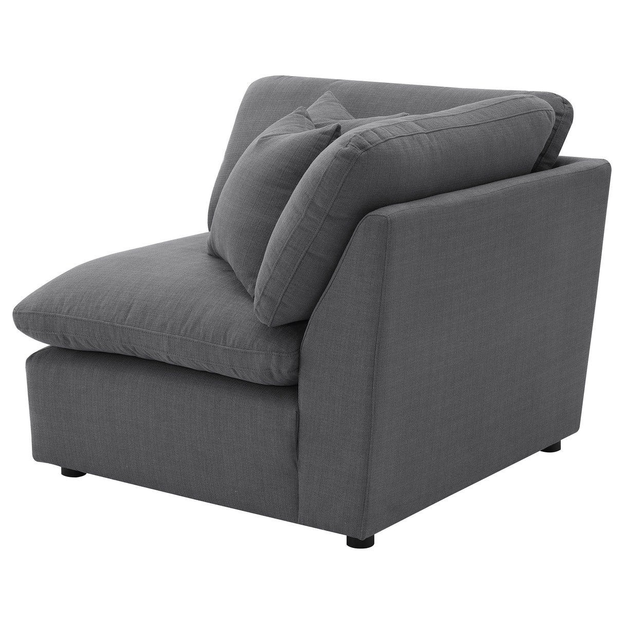 Hobson Upholstered Corner Chair in Charcoal