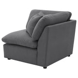 Hobson Upholstered Corner Chair in Charcoal