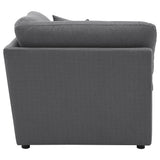 Hobson Upholstered Corner Chair in Charcoal