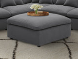 Hobson Square Upholstered Ottoman in Charcoal