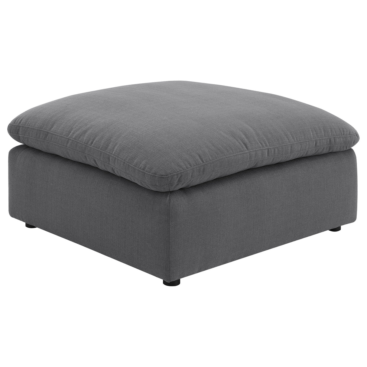 Hobson Square Upholstered Ottoman in Charcoal