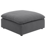 Hobson Square Upholstered Ottoman in Charcoal