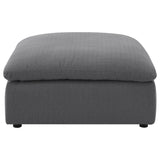 Hobson Square Upholstered Ottoman in Charcoal