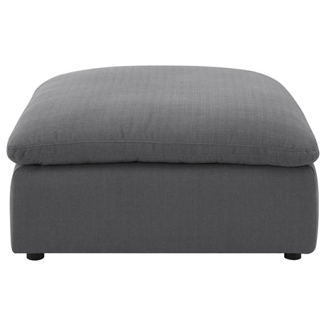 Hobson Square Upholstered Ottoman in Charcoal