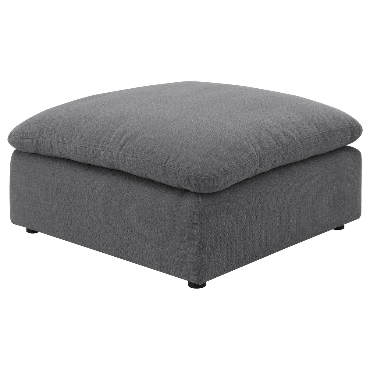 Hobson Square Upholstered Ottoman in Charcoal