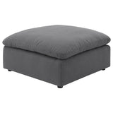 Hobson Square Upholstered Ottoman in Charcoal
