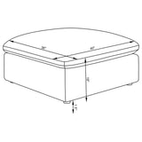 Hobson Square Upholstered Ottoman in Charcoal