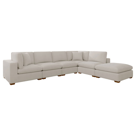 Lakeview 6-Piece Upholstered Modular Sectional Sofa, Ivory