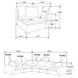 Lakeview 6-Piece Upholstered Modular Sectional Sofa, Ivory