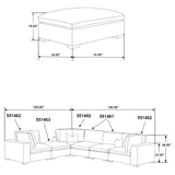 Lakeview 6-Piece Upholstered Modular Sectional Sofa, Ivory