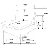 Lakeview Upholstered Armless Chair Ivory