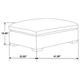 Lakeview Rectangular Upholstered Ottoman in Ivory