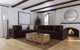 Lakeview 6-Piece Upholstered Modular Sectional in Chocolate