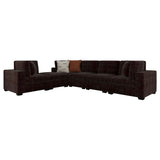 Lakeview 6-Piece Upholstered Modular Sectional in Chocolate