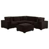 Lakeview 6-Piece Upholstered Modular Sectional in Chocolate
