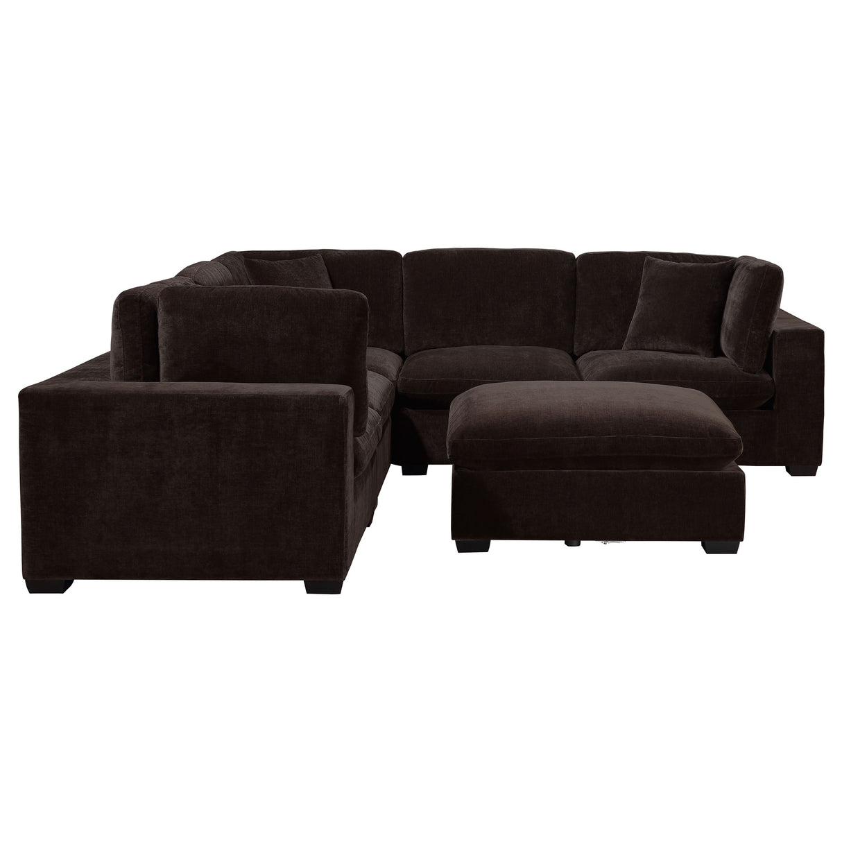 Lakeview 6-Piece Upholstered Modular Sectional in Chocolate