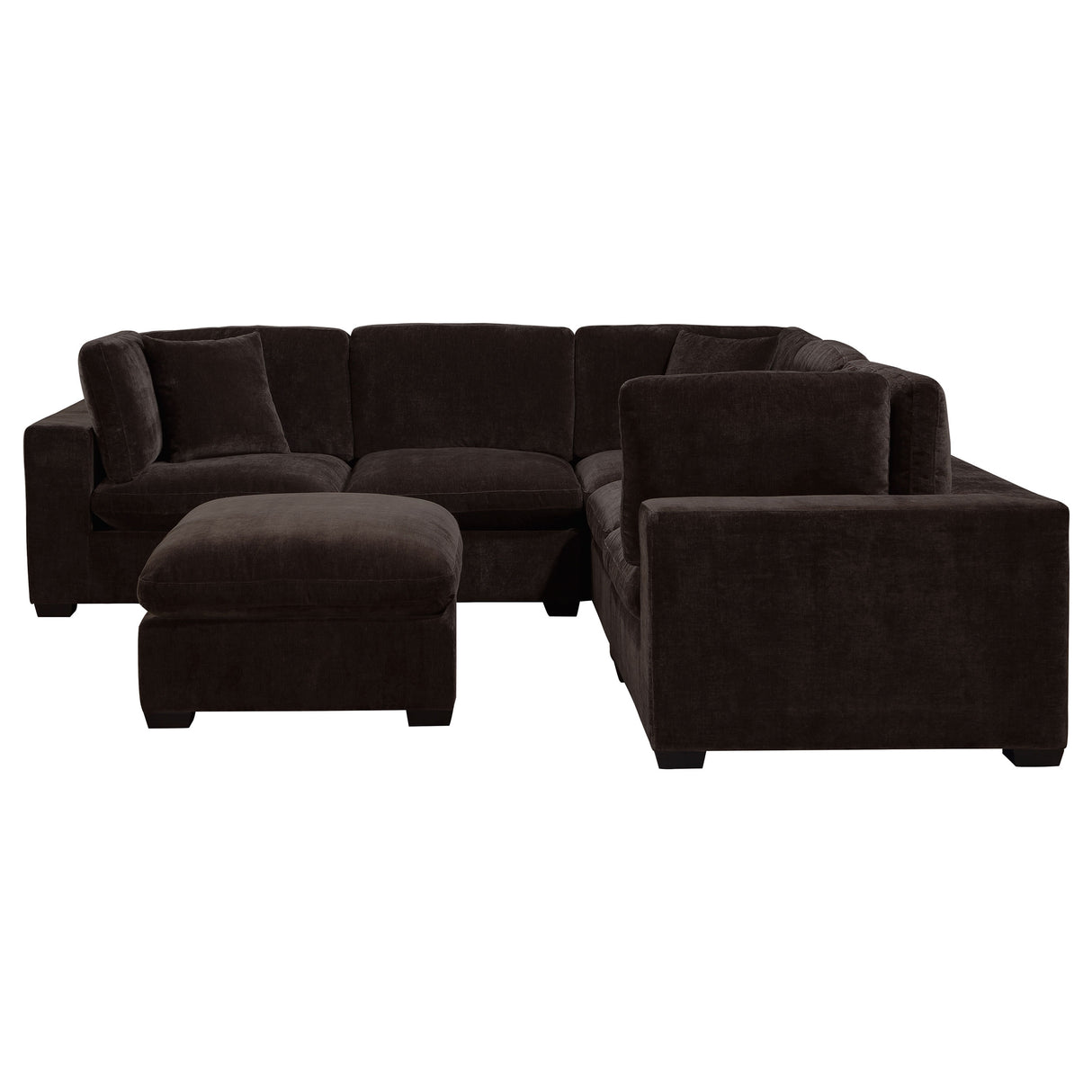 Lakeview 6-Piece Upholstered Modular Sectional in Chocolate