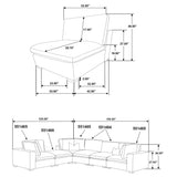 Lakeview 6-Piece Upholstered Modular Sectional in Chocolate