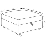 Cambria Square Upholstered Storage Ottoman Grey