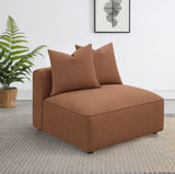 Jennifer Upholstered Armless Chair in Terracotta