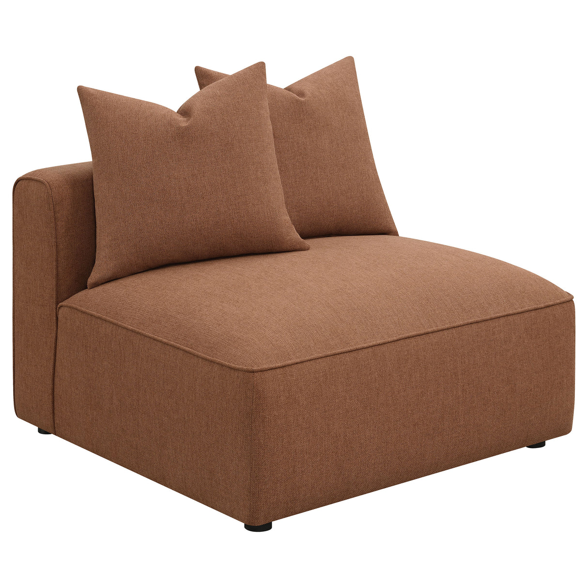 Jennifer Upholstered Armless Chair in Terracotta