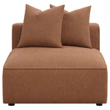 Jennifer Upholstered Armless Chair in Terracotta