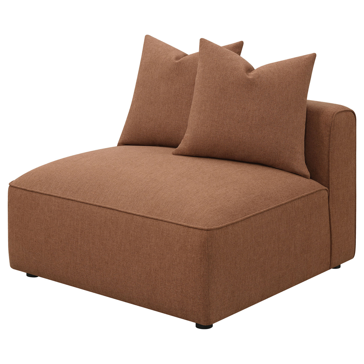 Jennifer Upholstered Armless Chair in Terracotta