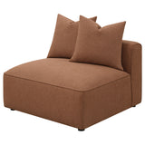 Jennifer Upholstered Armless Chair in Terracotta