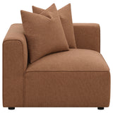 Jennifer Upholstered Corner Chair in Terracotta