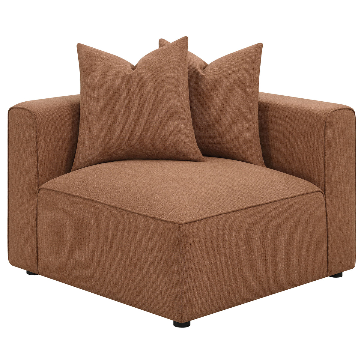 Jennifer Upholstered Corner Chair in Terracotta