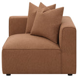 Jennifer Upholstered Corner Chair in Terracotta