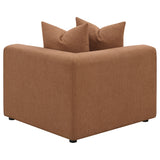 Jennifer Upholstered Corner Chair in Terracotta