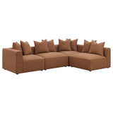 Jennifer Upholstered Corner Chair in Terracotta
