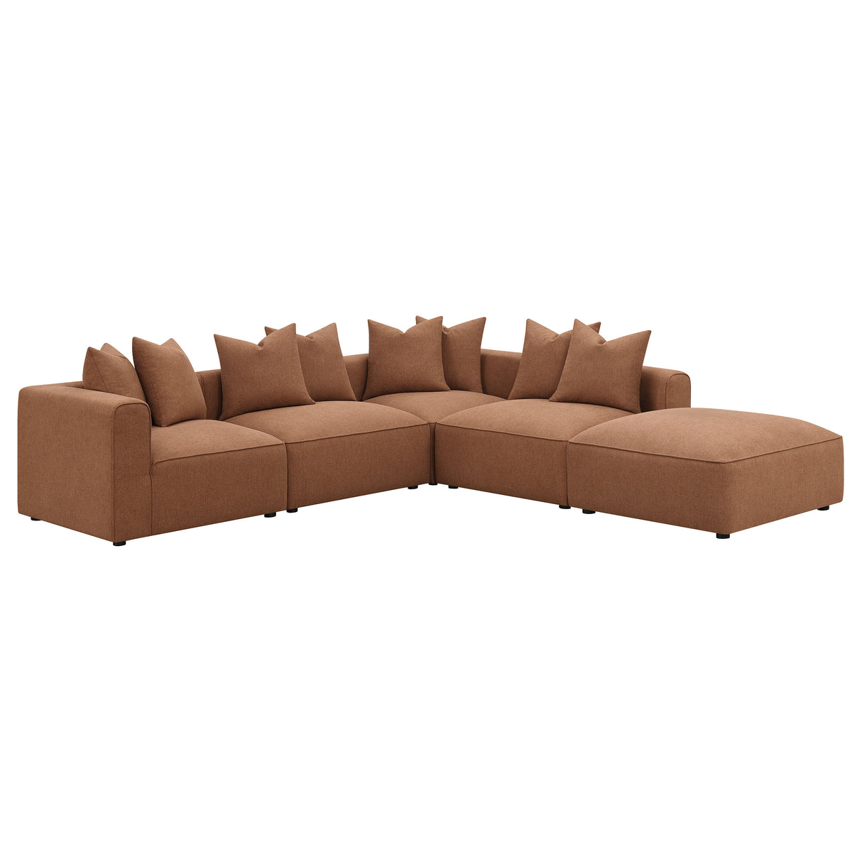 Jennifer Upholstered Corner Chair in Terracotta