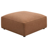 Jennifer Square Upholstered Ottoman in Terracotta