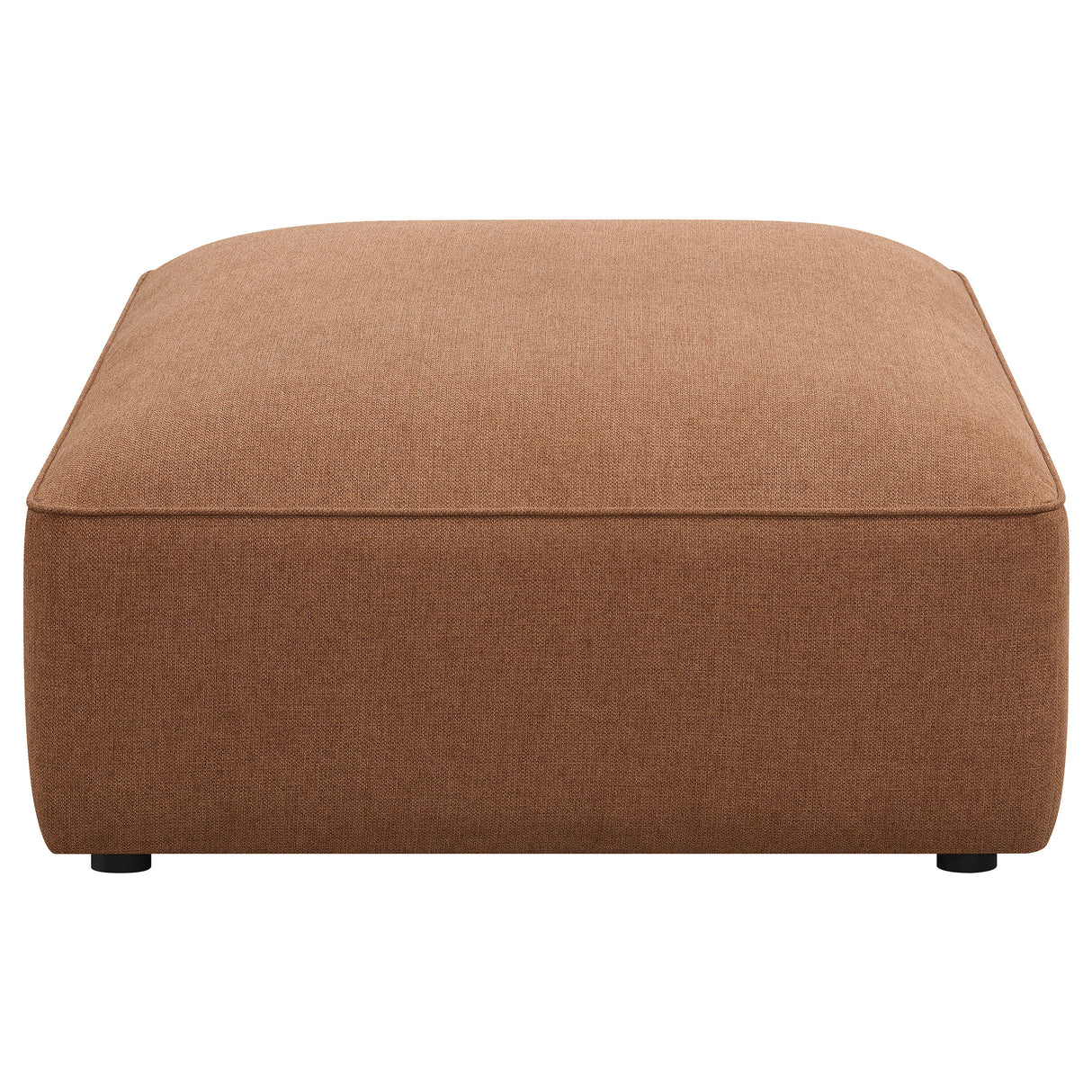 Jennifer Square Upholstered Ottoman in Terracotta