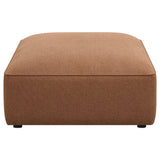 Jennifer Square Upholstered Ottoman in Terracotta