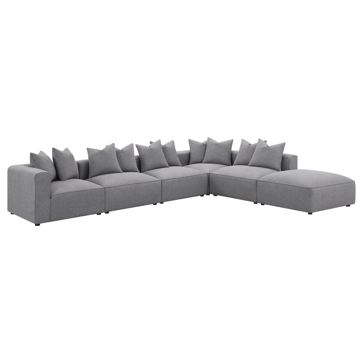 Jennifer 6-Piece Upholstered Modular Sectional Grey
