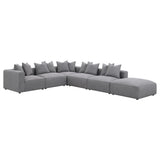 Jennifer 6-Piece Upholstered Modular Sectional Grey