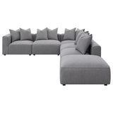 Jennifer 6-Piece Upholstered Modular Sectional Grey