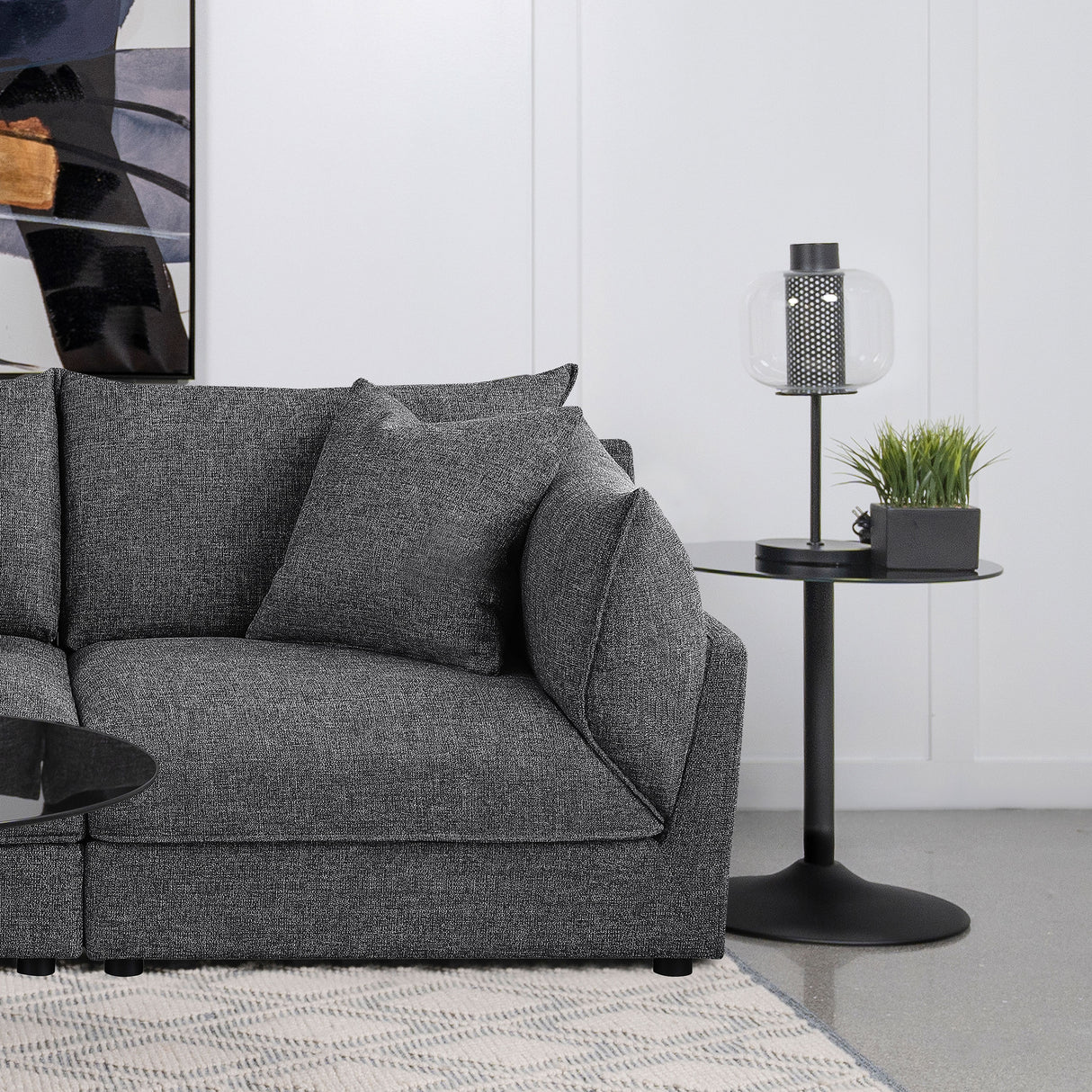 Sasha Upholstered RAF Chair in Barely Black