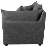 Sasha Upholstered RAF Chair in Barely Black