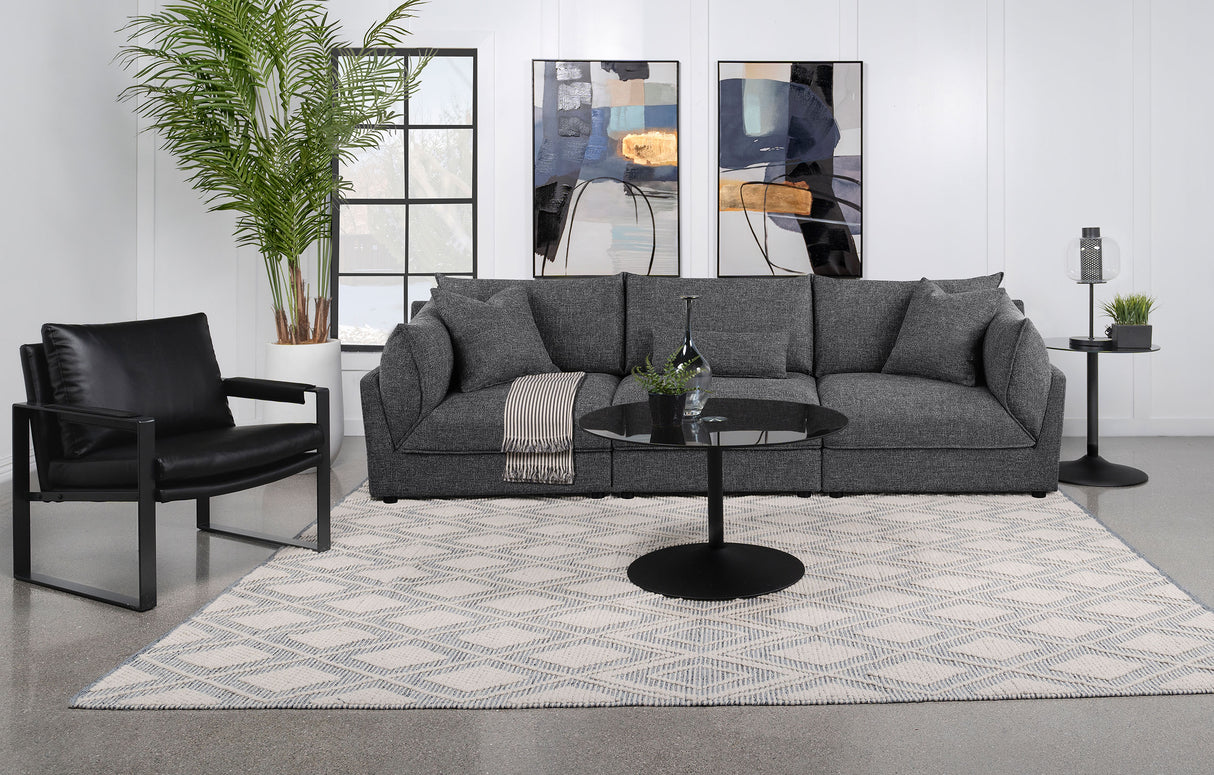 Sasha Upholstered RAF Chair in Barely Black