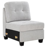 Georgina Upholstered Armless Chair - Beige
