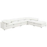 Raleigh 6-Piece Boucle Upholstered Modular Sectional in Ivory
